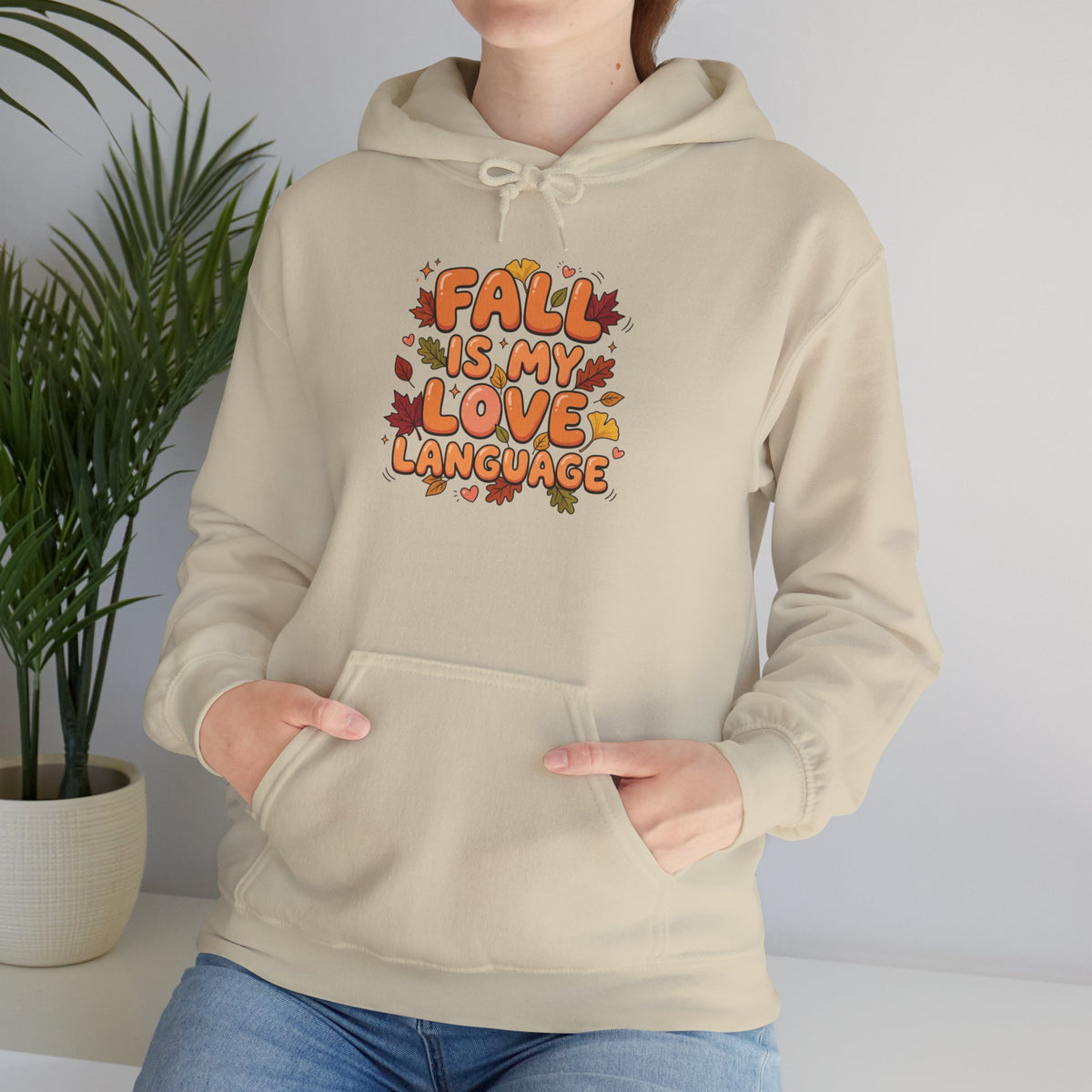 Fall Is My Love Language Hoodie – Autumn Leaves Graphic Sweatshirt