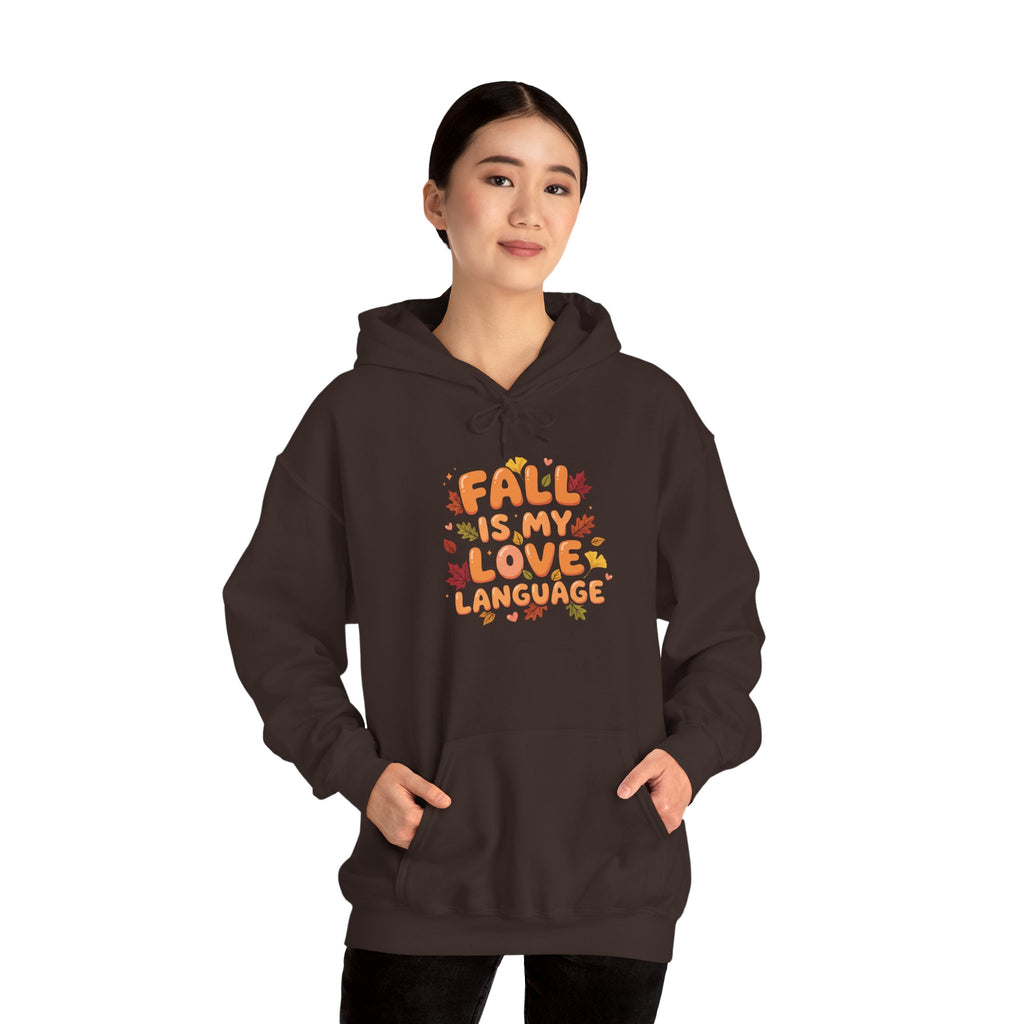Fall Is My Love Language Hoodie – Autumn Leaves Graphic Sweatshirt