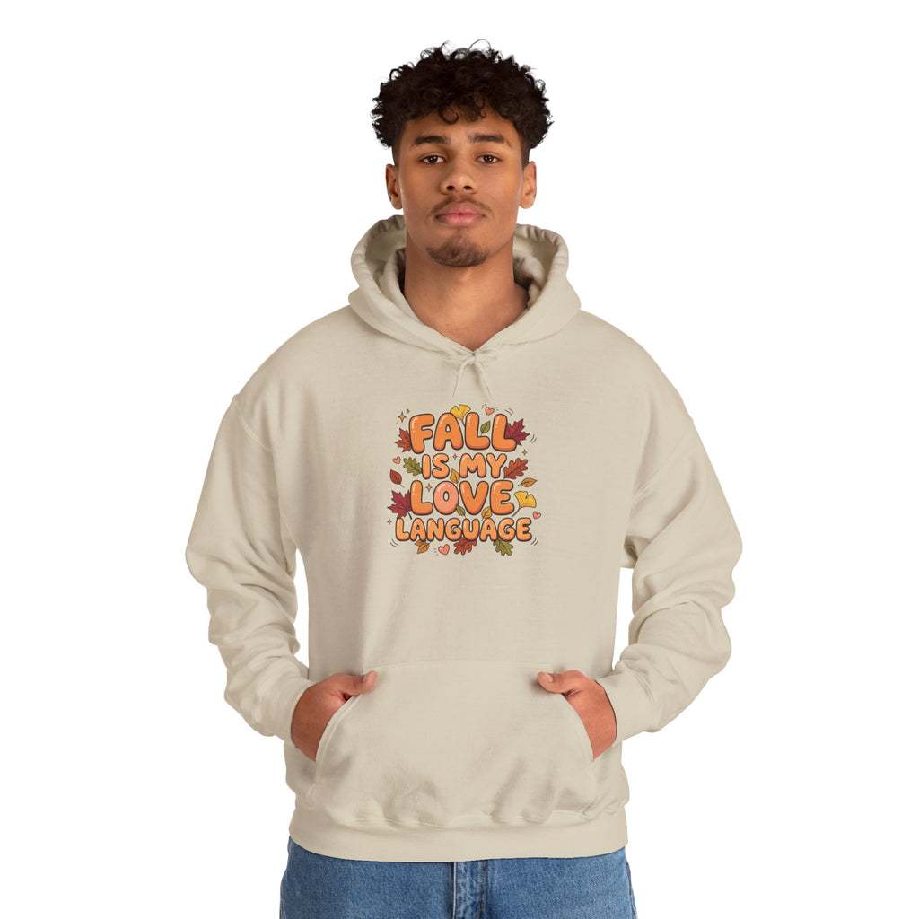 Fall Is My Love Language Hoodie – Autumn Leaves Graphic Sweatshirt