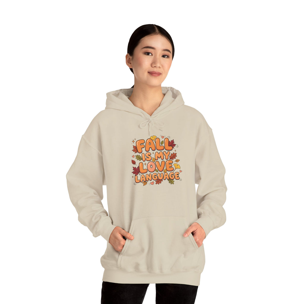 Fall Is My Love Language Hoodie – Autumn Leaves Graphic Sweatshirt