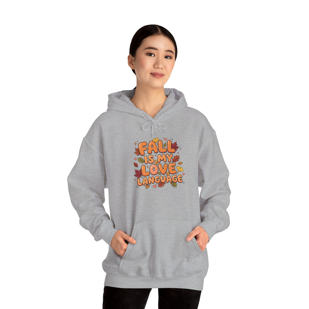 Fall Is My Love Language Hoodie – Autumn Leaves Graphic Sweatshirt