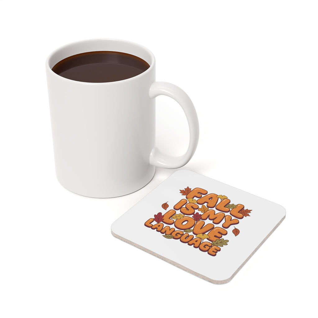 Fall Is My Love Language Cork Coaster